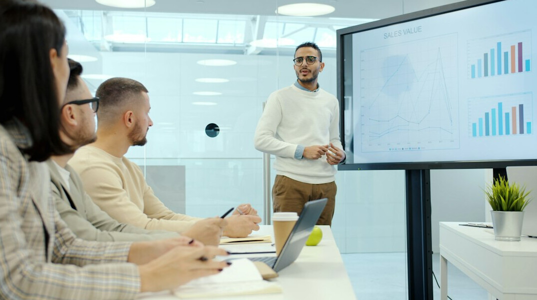 business leader giving presentation