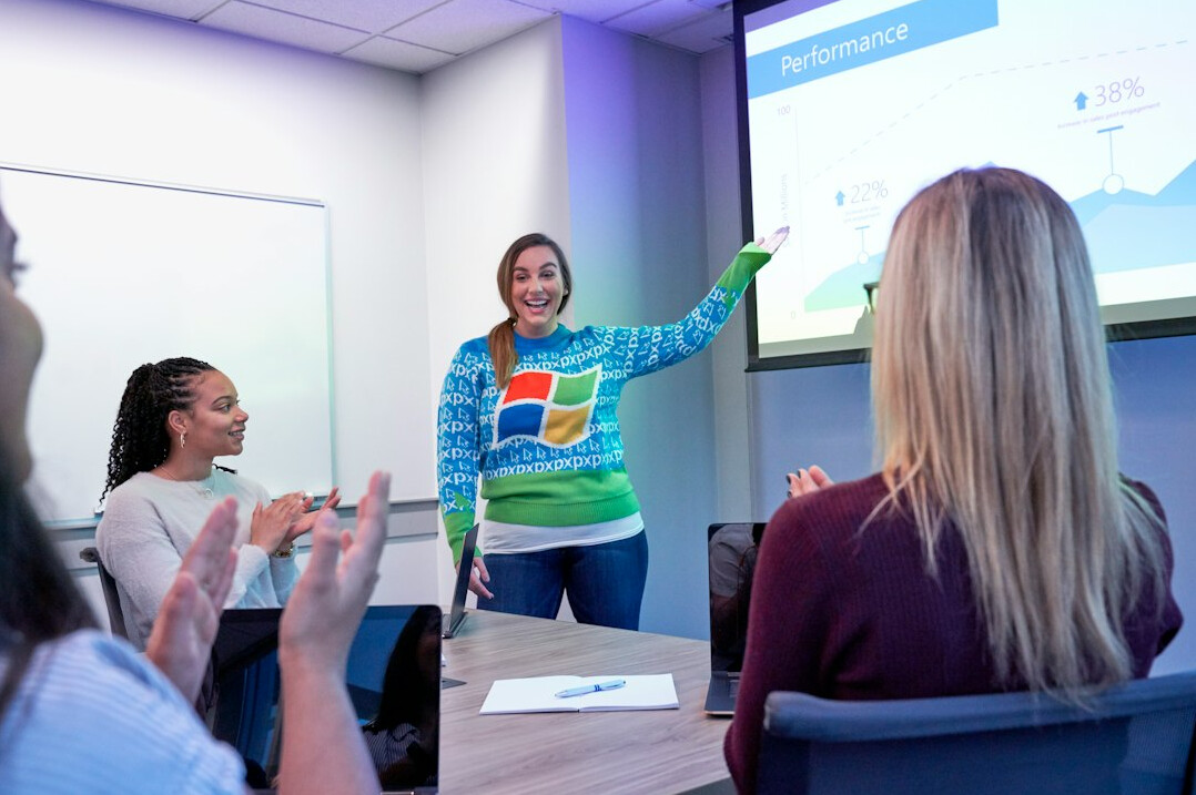 executive presenting to group
